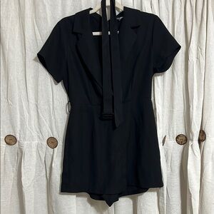 Black Short Sleeve Romper